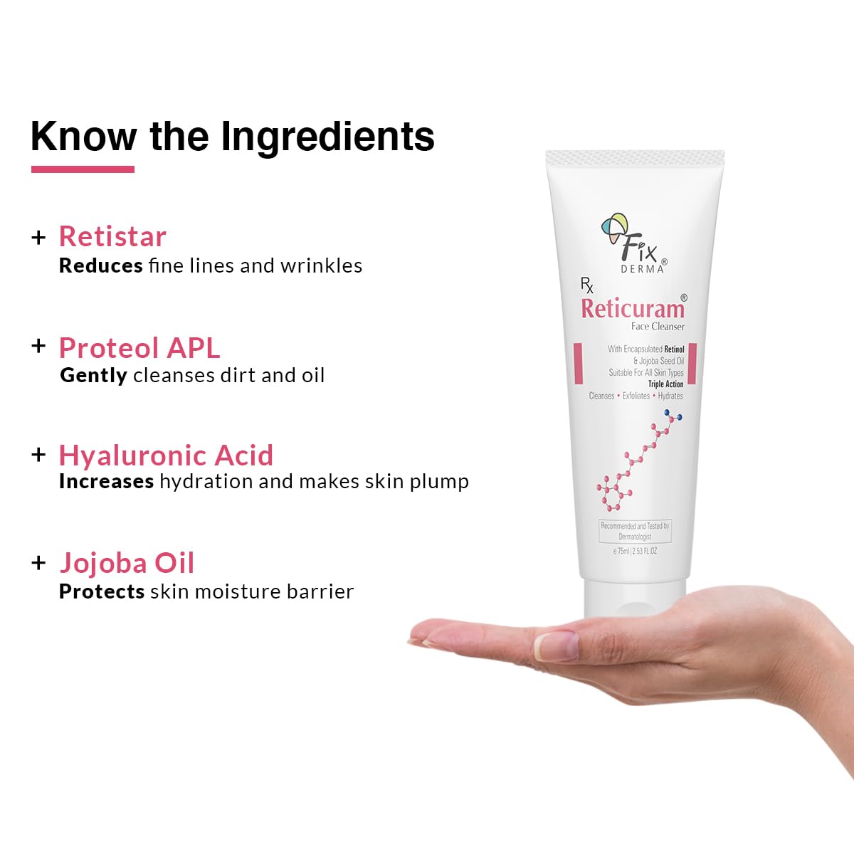 Fixderma Reticuram Face Cleanser PACK OF 2, 75ml