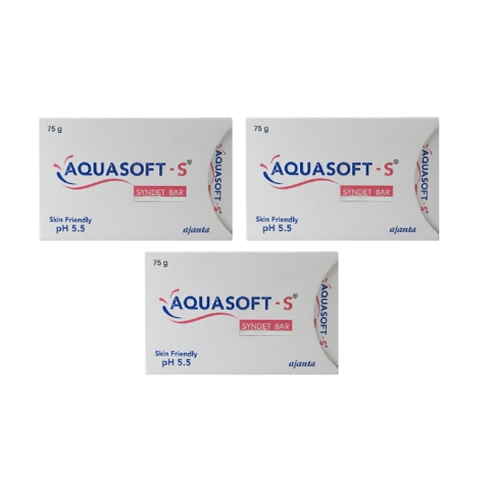Aquasoft Syndet Bar 75g, Pack of 3