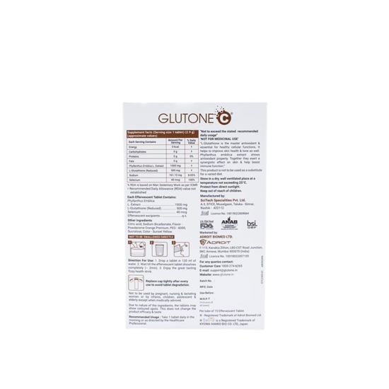 Glutone C Effervescent Tablet, 15 Tab