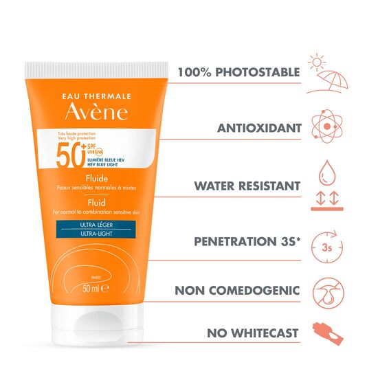 Avene Very High Protection Ultra-Light Sunscreen Fluid SPF 50+, 50ml