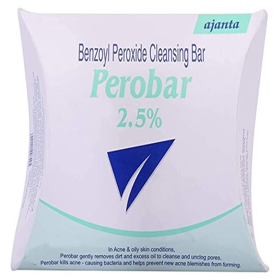 Perobar 2.5% Cleansing Bar 75gm, PACK OF 3