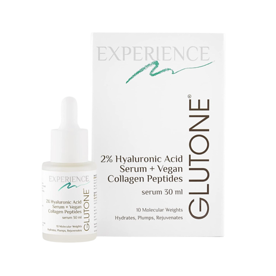 Glutone 2% Hyaluronic Acid plus vegan collagen peptides Serum, 30ml