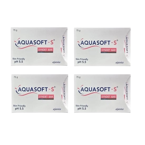 Aquasoft S Syndet Bar 75gm, Pack of 4