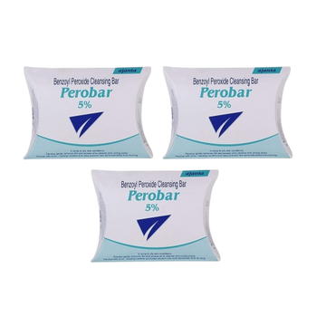 Perobar 5% Cleansing Bar 75GM, PACK OF 3