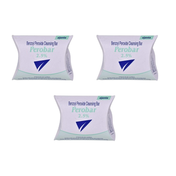 Perobar 2.5% Cleansing Bar 75gm, PACK OF 3