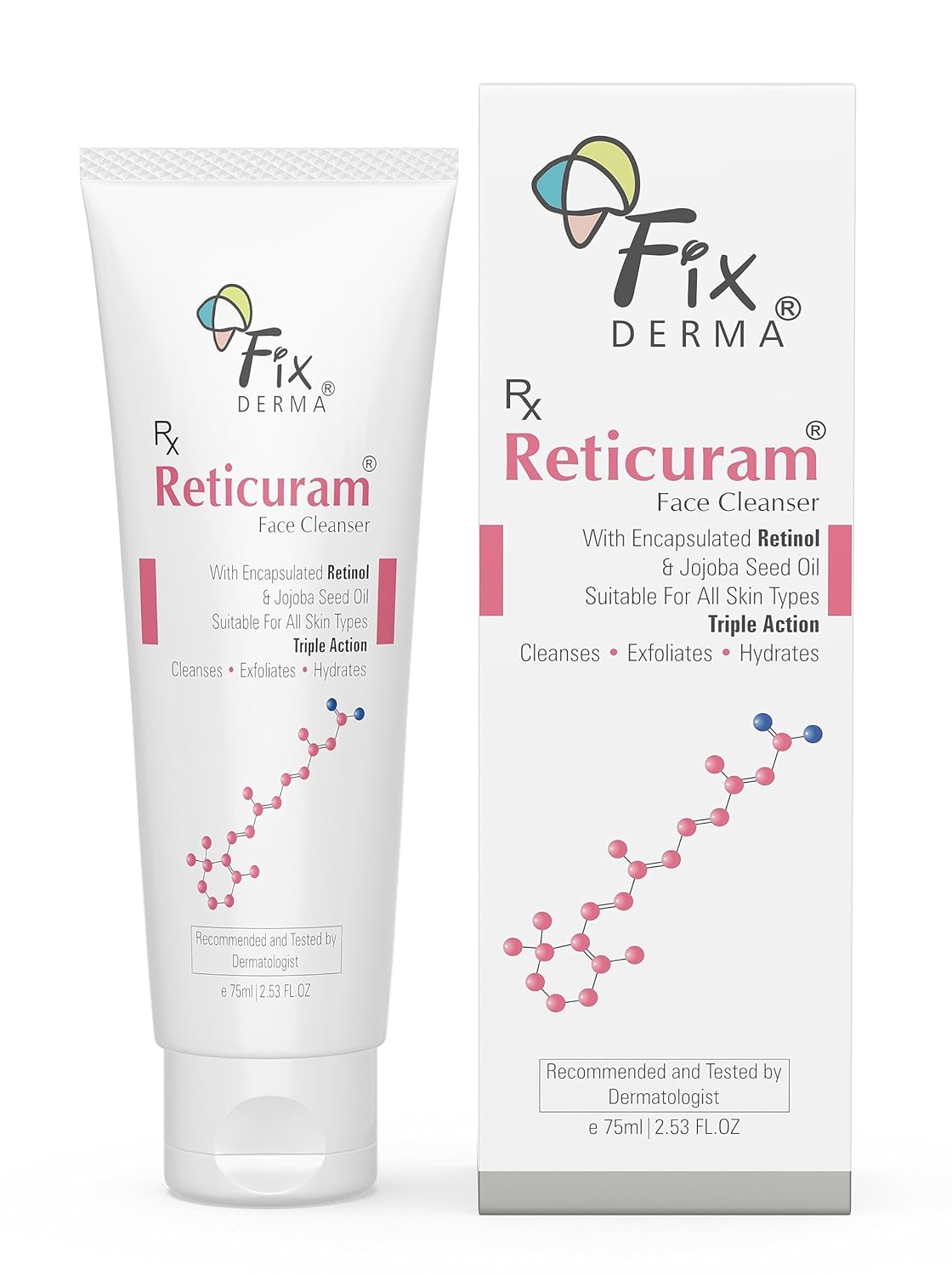 Fixderma Reticuram Face Cleanser PACK OF 2, 75ml