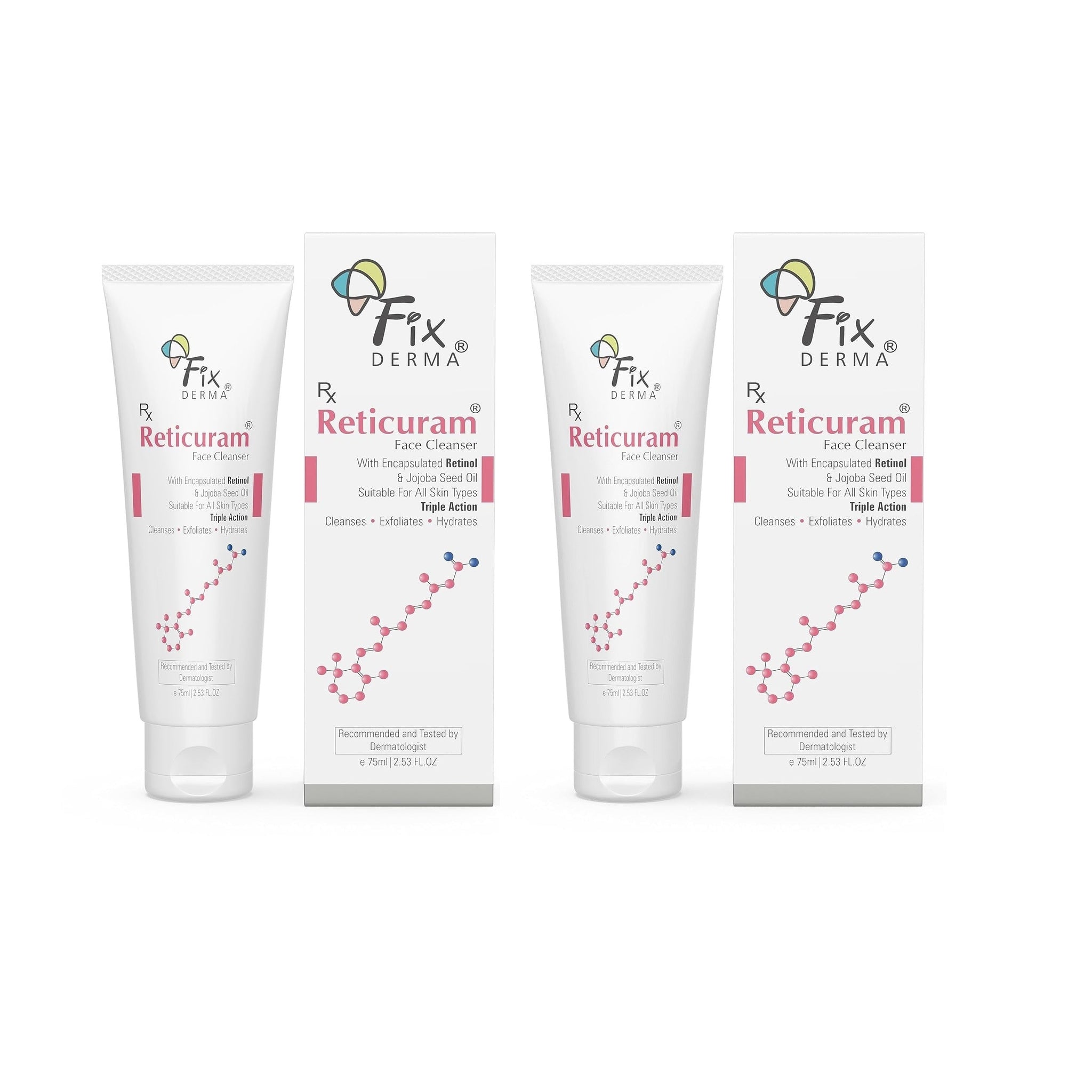 Fixderma Reticuram Face Cleanser PACK OF 2, 75ml