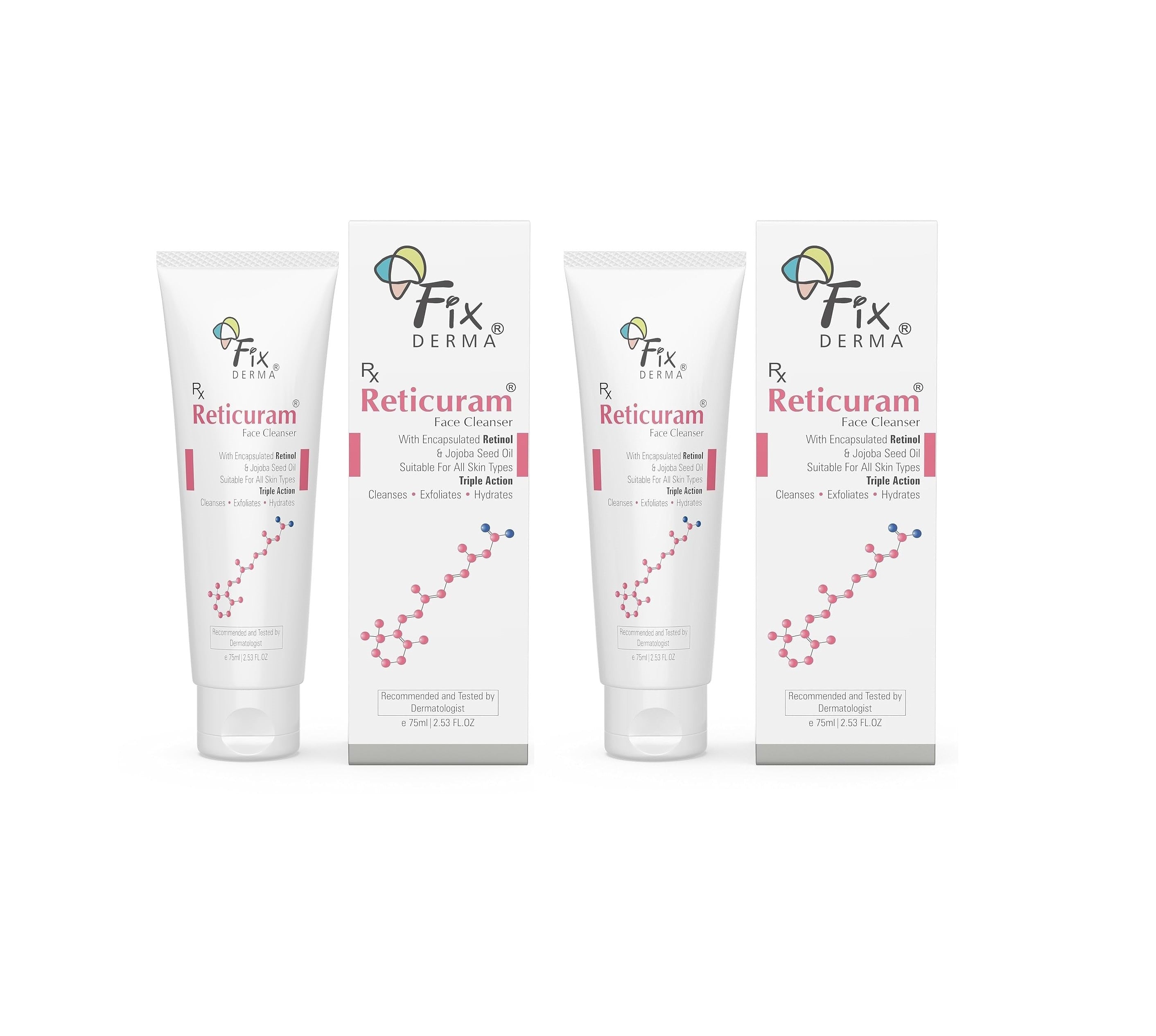 Fixderma Reticuram Face Cleanser PACK OF 2, 75ml