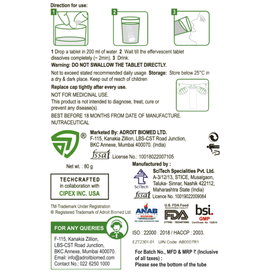 ESCOR Z 20TAB, Lime and Lemon Flavour