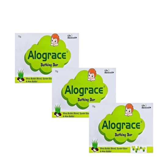 Alograce Mild & Gentle Cleansing Baby Bathing Bar 75gm x 3