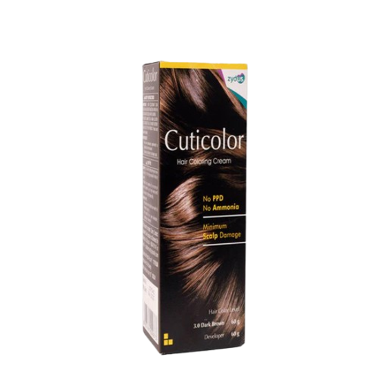 Cuticolor Hair Coloring Cream (3.0 Dark Brown) (60gm+60gm) (120gm)
