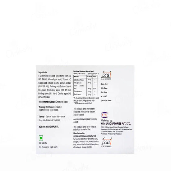 Glutaderm Plus Tablet 10Tablets