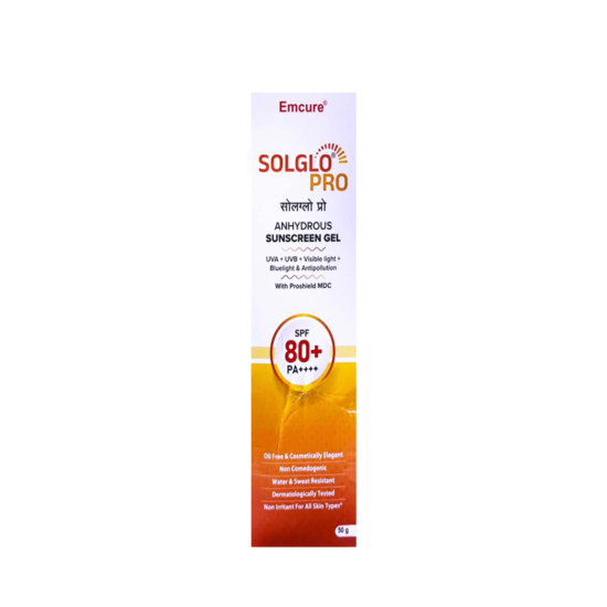 Solglo Pro Anhydrous Sunscreen Gel SPF 80+ PA++++ 50GM