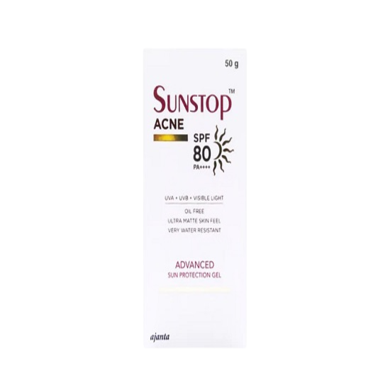 Sunstop Acne Ultra Matte Advanced Sun Protection Gel SPF 80 PA++++ 50gm