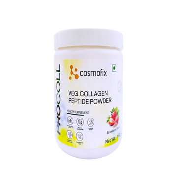 Cosmofix Procoll Veg Collagen Peptide Powder 150gm - Strawberry Flavour