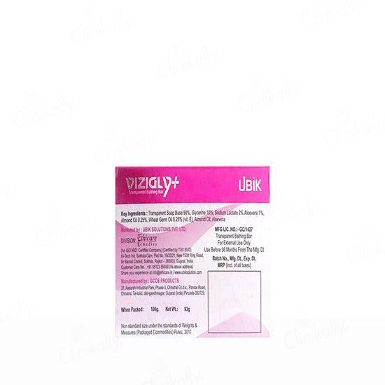 Vizigly plus Transparent Glycerine Soap, 100gm x 3