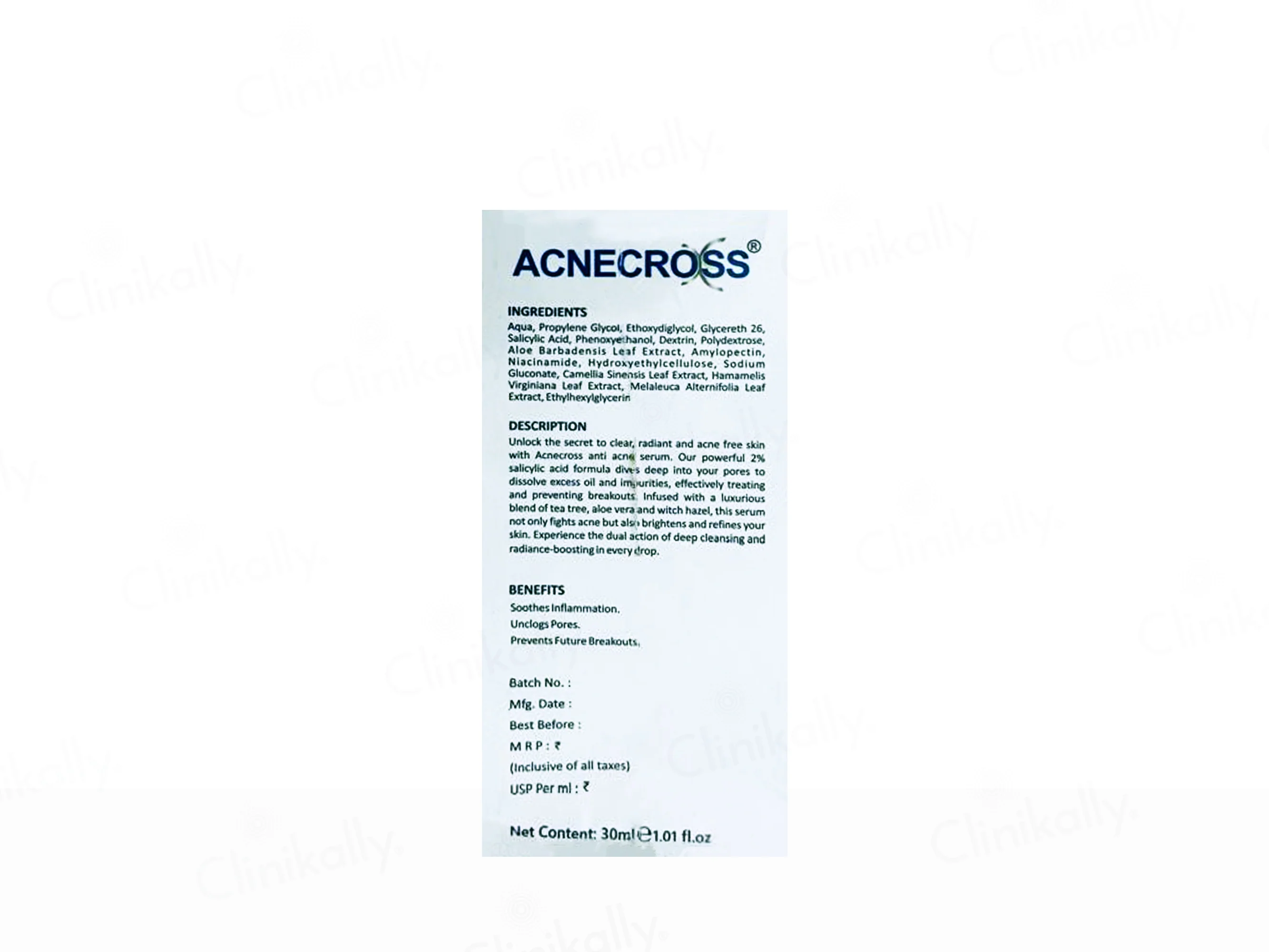Acnecross Salicylic Acid Pore Refining Serum 30ml