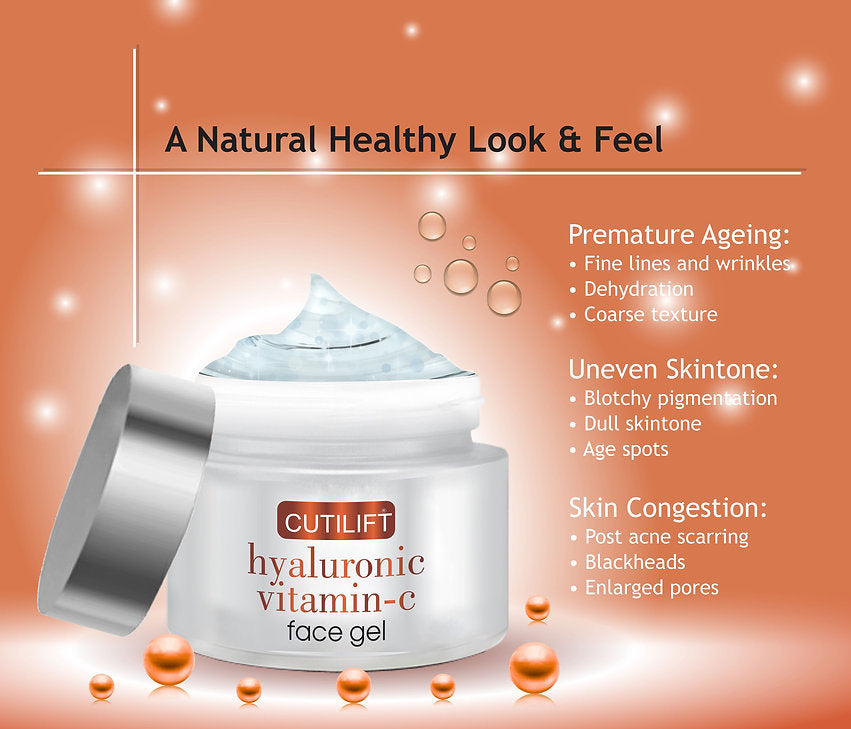 Cutilift Hyaluronic Vitamin-C Face Gel, 50gm