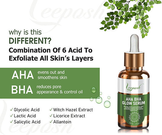 Cosderma Leeposh  AHA BHA Serum Helps In Exfoliating Skin, Controlling Oil ,Spot, Acne Scar Reduction, 30ml