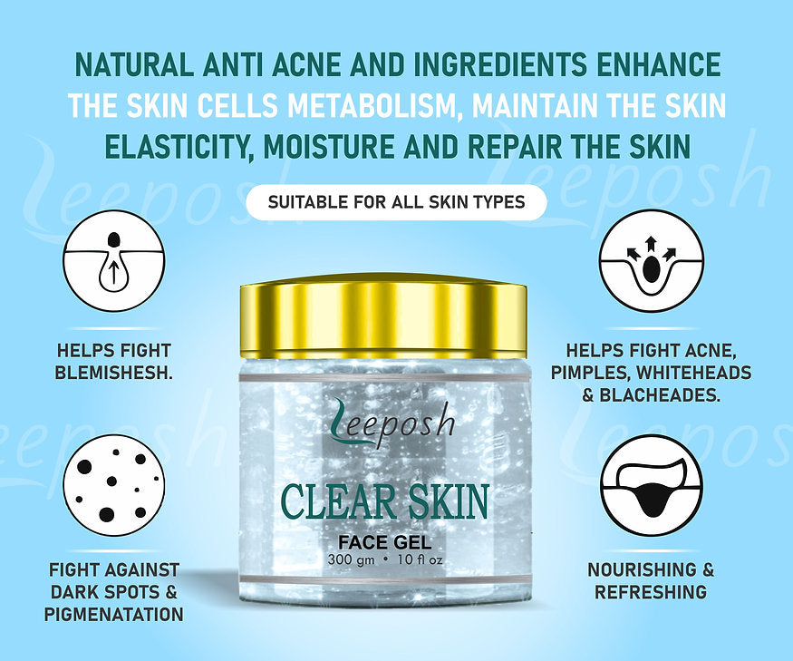 Cosderma Leeposh Tea Tree Acne Face Gel For oily to normal skin 300 gm