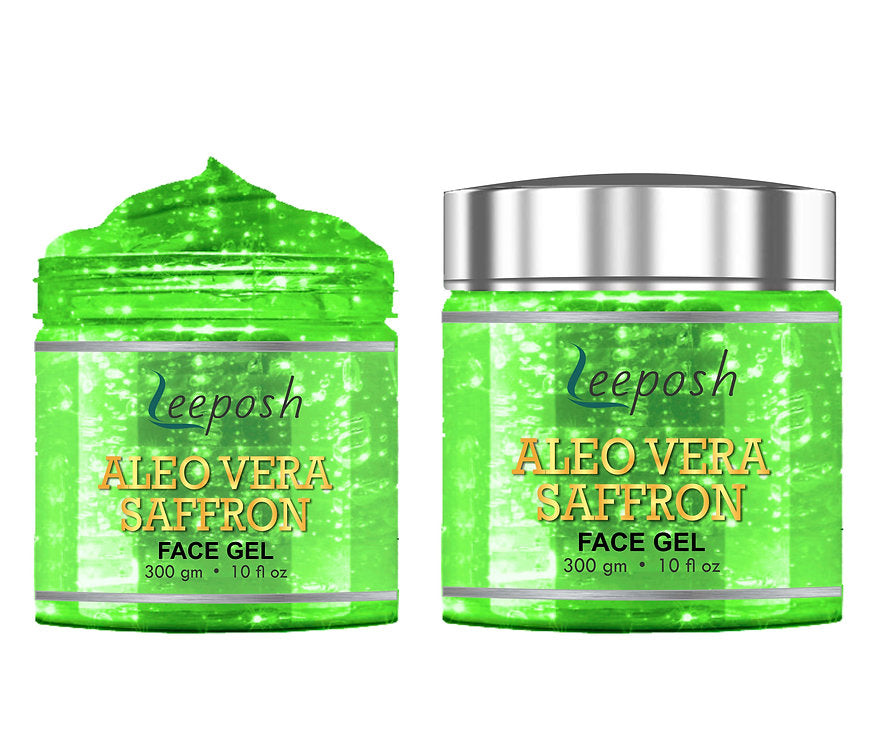 Cosderma Leeposh Aloe Vera Gel Saffron Gel Anti ageing | Intense Hydration for Skin face gel, 300gm