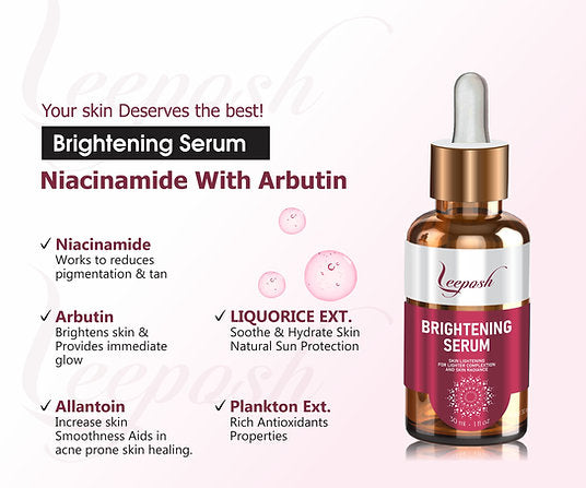 Cosderma Leeposh 5% Alpha Arbutin Skin Brightening Serum for Brightening Pigmentation Blemishes, Dark Spots, 30ml