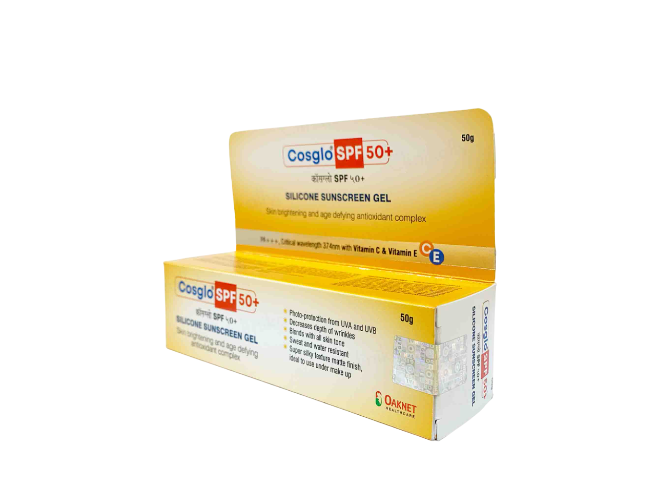Cosglo SPF 50+ PA+++ Sunscreen Gel, 50gm