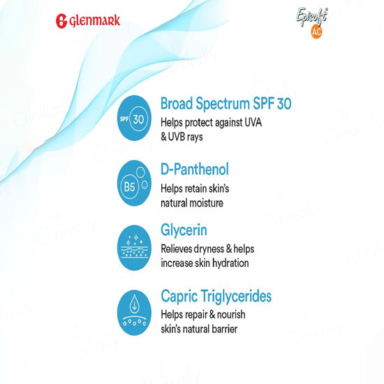 Episoft AC Sunscreen Cream SPF 30, 75gm