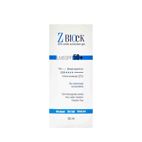 Z Block Spf 50+ Sunscreen Gel, 50ml